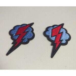 2 Pieces Lightning Patches for Clothes, Backpacks, Crafts, Garments - Iron On